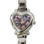 Flowers Iris Plant Heart Italian Charm Watch Front