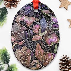 Flowers Iris Plant Oval Ornament (Two Sides)