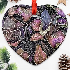 Flowers Iris Plant Heart Ornament (Two Sides)