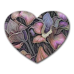 Flowers Iris Plant Heart Mousepad by pakminggu