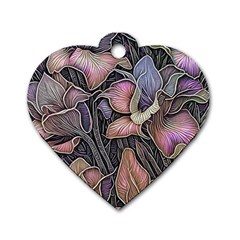 Flowers Iris Plant Dog Tag Heart (Two Sides)