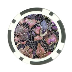 Flowers Iris Plant Poker Chip Card Guard (10 pack)