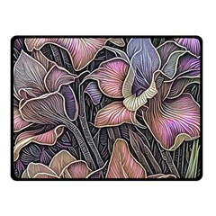 Flowers Iris Plant Fleece Blanket (Small)