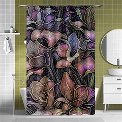 Flowers Iris Plant Shower Curtain 48  x 72  (Small) 