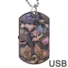 Flowers Iris Plant Dog Tag USB Flash (One Side)