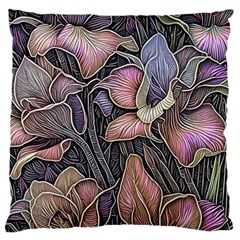 Flowers Iris Plant Large Cushion Case (One Side)