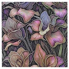 Flowers Iris Plant Wooden Puzzle Square