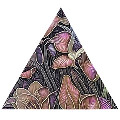 Flowers Iris Plant Wooden Puzzle Triangle