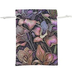 Flowers Iris Plant Lightweight Drawstring Pouch (XL)