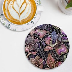 Flowers Iris Plant UV Print Round Tile Coaster