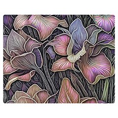 Flowers Iris Plant Premium Plush Fleece Blanket (Medium)