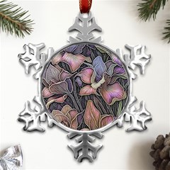 Flowers Iris Plant Metal Small Snowflake Ornament