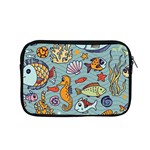 Cartoon Underwater Seamless Pattern With Crab Fish Seahorse Coral Marine Elements Apple MacBook Pro 15  Zipper Case Front