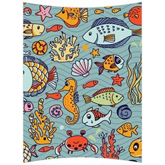 Cartoon Underwater Seamless Pattern With Crab Fish Seahorse Coral Marine Elements Back Support Cushion