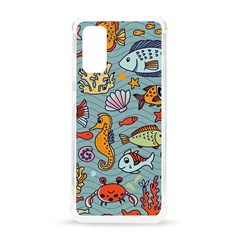 Cartoon Underwater Seamless Pattern With Crab Fish Seahorse Coral Marine Elements Samsung Galaxy S20 6.2 Inch TPU UV Case