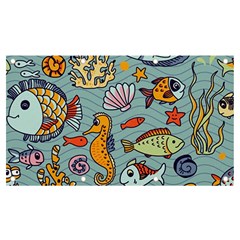 Cartoon Underwater Seamless Pattern With Crab Fish Seahorse Coral Marine Elements Banner And Sign 7  X 4  by uniart180623