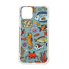 Cartoon Underwater Seamless Pattern With Crab Fish Seahorse Coral Marine Elements iPhone 11 Pro 5.8 Inch TPU UV Print Case