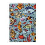 Cartoon Underwater Seamless Pattern With Crab Fish Seahorse Coral Marine Elements A5 Acrylic Clipboard Back