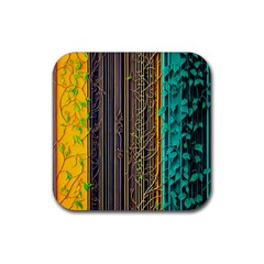 Wisteria Vine Garden Flowers Rubber Coaster (Square)