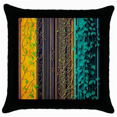 Wisteria Vine Garden Flowers Throw Pillow Case (Black)