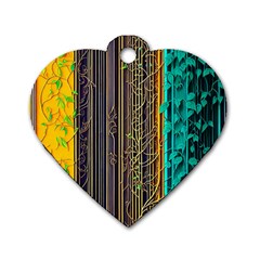 Wisteria Vine Garden Flowers Dog Tag Heart (One Side)