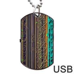 Wisteria Vine Garden Flowers Dog Tag USB Flash (Two Sides)