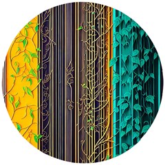 Wisteria Vine Garden Flowers Wooden Puzzle Round