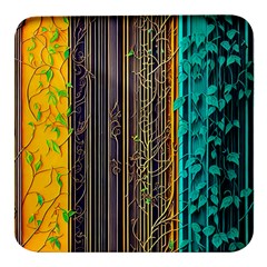 Wisteria Vine Garden Flowers Square Glass Fridge Magnet (4 pack)