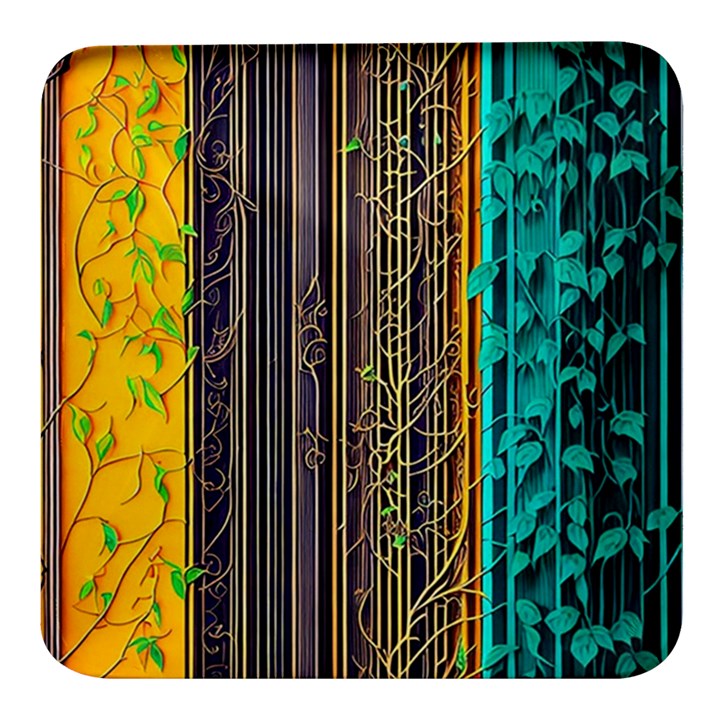 Wisteria Vine Garden Flowers Square Glass Fridge Magnet (4 pack)