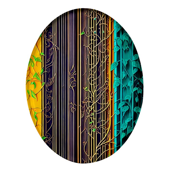 Wisteria Vine Garden Flowers Oval Glass Fridge Magnet (4 pack)