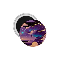 Fluffy Clouds Night Sky 1 75  Magnets by uniart180623