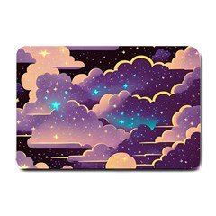 Fluffy Clouds Night Sky Small Doormat by uniart180623