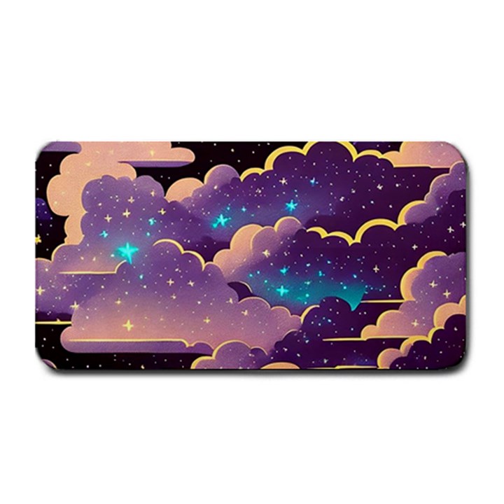 Fluffy Clouds Night Sky Medium Bar Mat