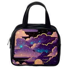 Fluffy Clouds Night Sky Classic Handbag (one Side) by uniart180623