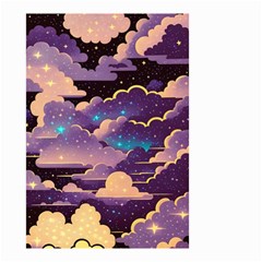 Fluffy Clouds Night Sky Small Garden Flag (two Sides) by uniart180623