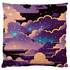 Fluffy Clouds Night Sky Large Cushion Case (one Side) by uniart180623