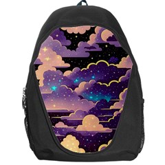 Fluffy Clouds Night Sky Backpack Bag by uniart180623