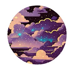 Fluffy Clouds Night Sky Mini Round Pill Box (pack Of 5) by uniart180623