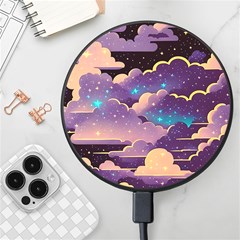 Fluffy Clouds Night Sky Wireless Fast Charger(black) by uniart180623