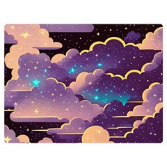 Fluffy Clouds Night Sky Premium Plush Fleece Blanket (extra Small) by uniart180623