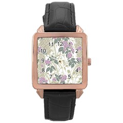 Vine Vineyard Plants Nature Rose Gold Leather Watch  by uniart180623