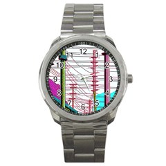 Poles Wires Sport Metal Watch by uniart180623