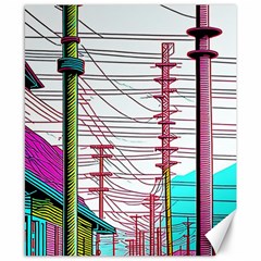 Poles Wires Canvas 8  X 10  by uniart180623