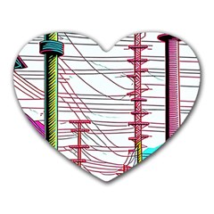 Poles Wires Heart Mousepad by uniart180623