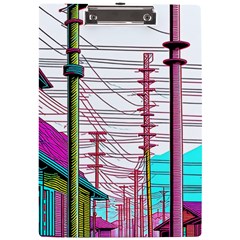 Poles Wires A4 Acrylic Clipboard