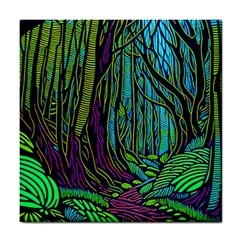 Spectral Forest Nature Tile Coaster by uniart180623