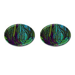 Spectral Forest Nature Cufflinks (oval) by uniart180623