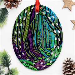 Spectral Forest Nature Oval Filigree Ornament (two Sides)