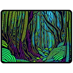 Spectral Forest Nature Two Sides Fleece Blanket (large) by uniart180623