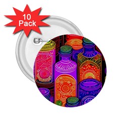 Bottles Colorful 2 25  Buttons (10 Pack)  by uniart180623